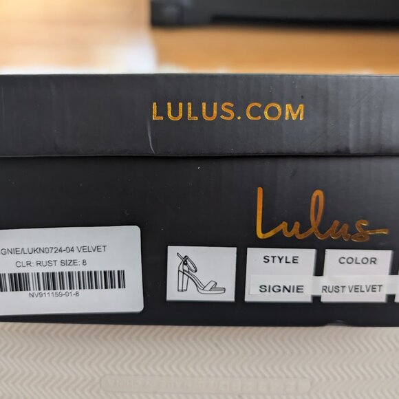 Lulu's Rust Velvet Heels - Picture 7 of 7